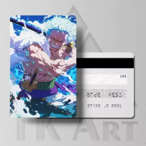 سفارش استیکر کارت زورو انیمه وان پیس one piece در آب و آبی رنگ