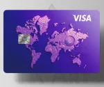 استیکر کارت طرح ویزا بنفش