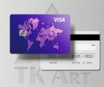 استیکر کارت طرح ویزا بنفش