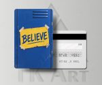 استیکر کارت Believe تد لاسو طرح کمد رختکن
